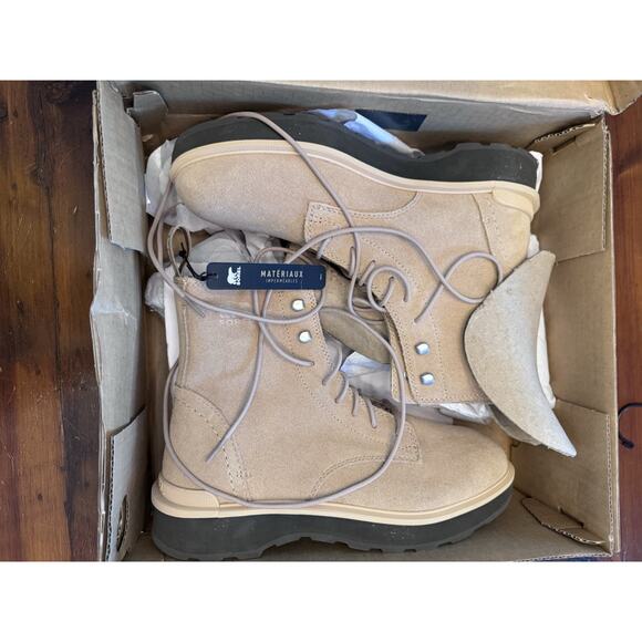 SOREL Lace-up Hi-line boots canoe tawny buff NEW Retail $185 - Size 10 NIB - Picture 3 of 15